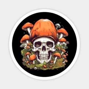 Psychedelic Intrigue Mushroom Skull Magnet